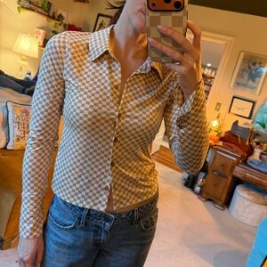 Checkerboard button down